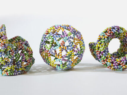 3D printed models of DNA nanostructures synthesised in the research. Picture: Erik Benson.