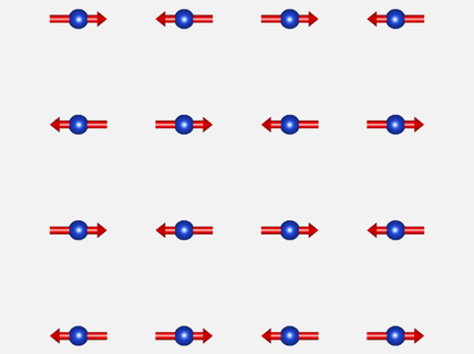 The magnetically ordered square lattice of copper ions. Tailoring the structure caused the formation of quantum spin liquid. Modifying the structure in a different way results in high-temperature superconductivity. Photo: Otto Mustonen