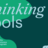 A green-blue-colored banner that has the text 'Thinking Tools' and an illustration of a person with voluminous hair peeking in from the corner.
