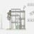Thumbnail of Architectural elevation of a modern grey house with balconies and large windows, section view and floor plans. A page from the work by Leonie Theubet.