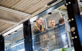Students and teaching staff at the Aalto University Environmental Hydraulics Lab