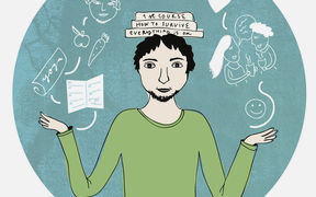 Tasapainotteleva opiskelija