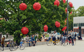 Kampus Väre A Bloc umbrellas Image: Unto Rautio