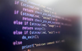 Piece of code on the computer screen, colourful text