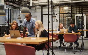 kuva: opiskelijoita työskentelemässä