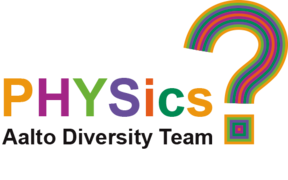 Logo of the PHYS Diversity Team in Aalto colours