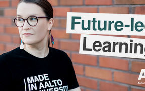 The Future-led Learning Podcast is hosted by Riikka Evans. Photograph: Janne Illman.