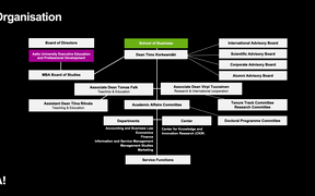 Aalto-yliopiston kauppakorkeakoulun organisaatiokaavio.