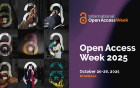 Open Access Week 2025 poster with nine images behind the open access symbol and event details.