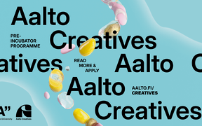 Colourful general image promoting Aalto Creatives pre-incubator programme