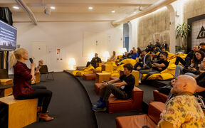 Speaker and attendees at Innovation Week event