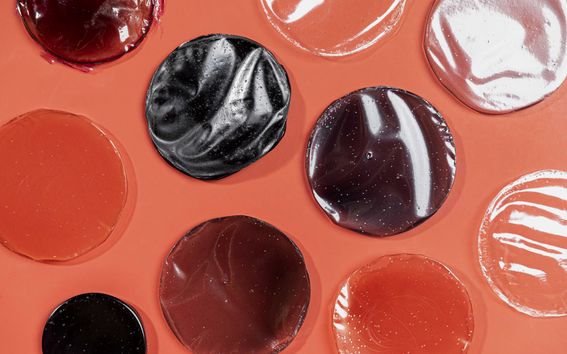 Lots of different sizes of colorful round shapes of bio compound