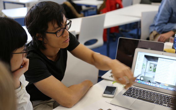 Students in front of a computer