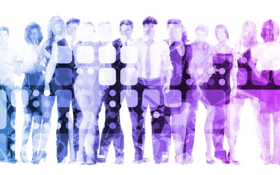 Kuvassa näkyy paljon ihmisiä. Kuvituskuva.