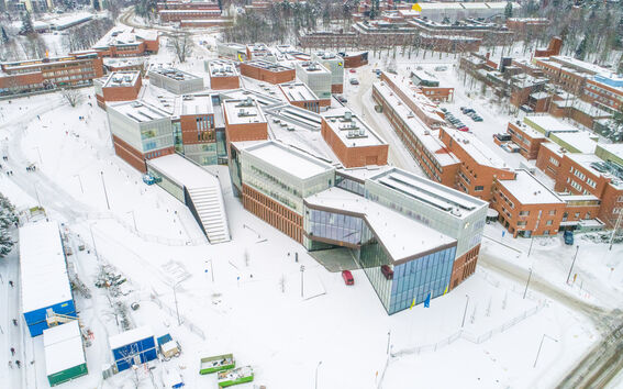 Aalto-yliopisto Kauppakorkeakoulu Väre A Bloc ylhäältä joulukuu 2018 Kuva: Mikko Raskinen / Aalto-yliopisto