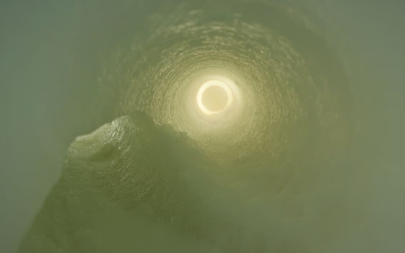 Borehole in the Antarctic.