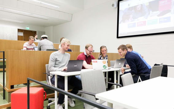 Students studying together. Photo by Aino Huovio