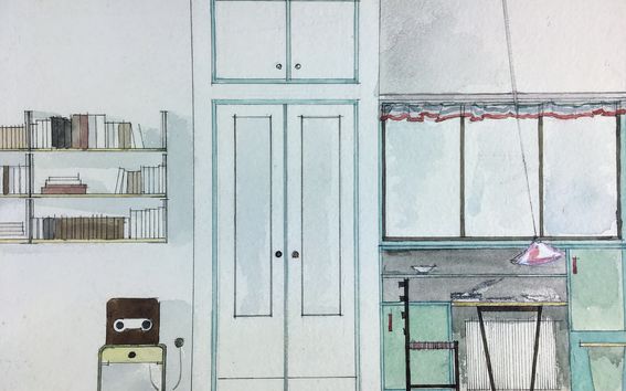 Ilmari Tapiovaara's Villa Cuccuu interior design drawings