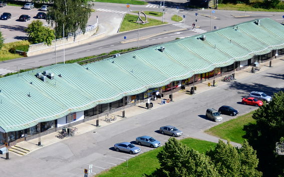 Otaniemi's old shopping centre from air
