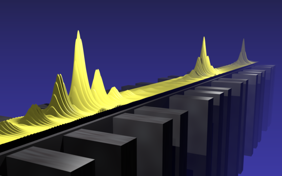 Schematic of a wave passing through a quasiperiodic structure