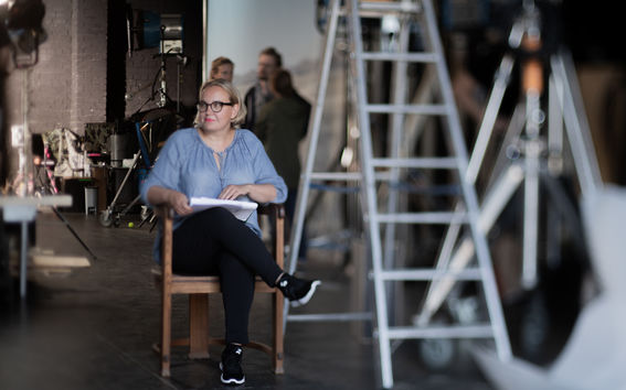 Saara Saarela at the set of the movie Guardian of Water. Photo: Gabriela Urm © Bufo 2020