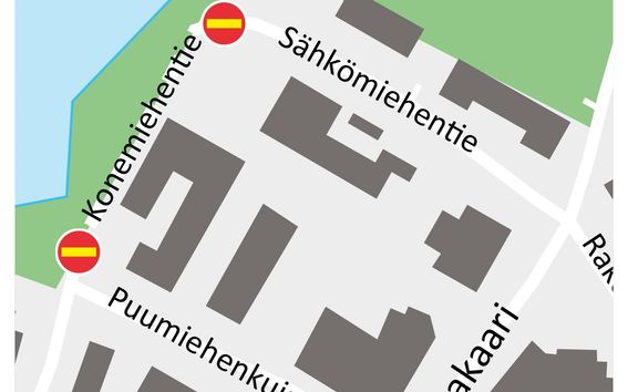 Kartta K-korttelista