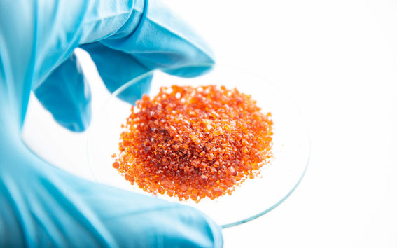 Recycled battery metal in a bowl