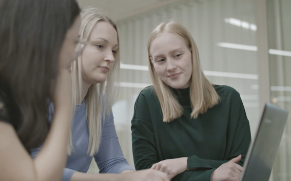 Students working on a team work