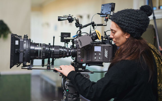 ARTS student filming with a video camera