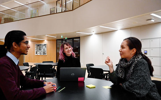 Students working as a team