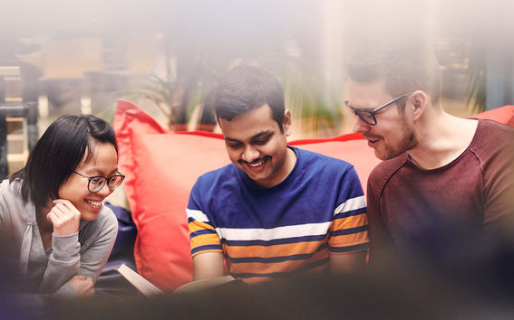 Students studying together