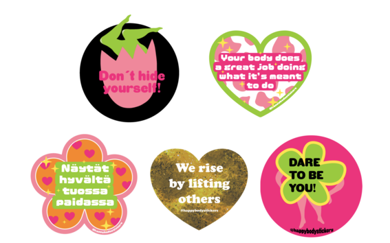 Happy Body Stickers Minttu Leinonen, Jasmin Huttunen, Lauri Kortelainen