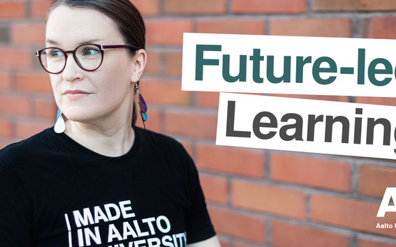 The Future-led Learning Podcast is hosted by Riikka Evans. Photograph: Janne Illman.