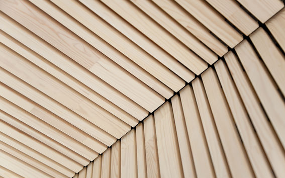 Kuva puisesta sisäkatosta