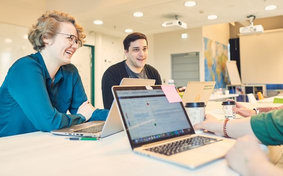 Aalto University / students doing teamwork / photo by Unto Rautio