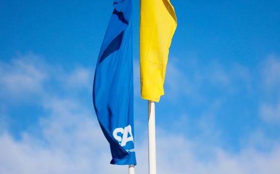 Aalto flags in Ukraine colours
