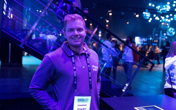 The picture shows Philipp Back at the Slush event in 2021.