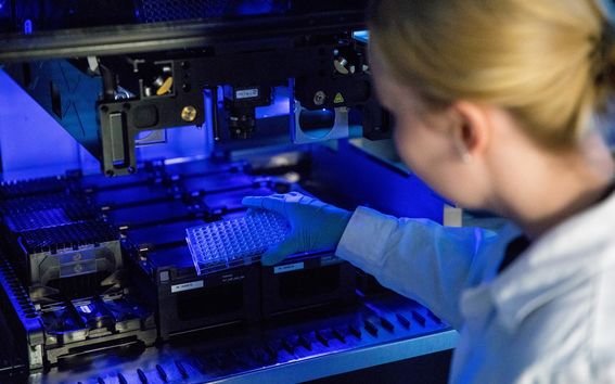 Student in chemistry lab