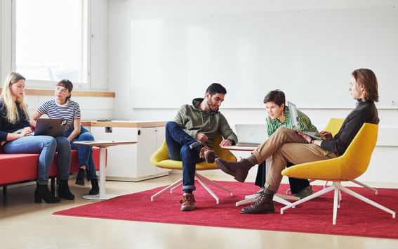 Students studying together