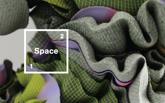 Still from textile innovation animation with white Space 21 logo.
