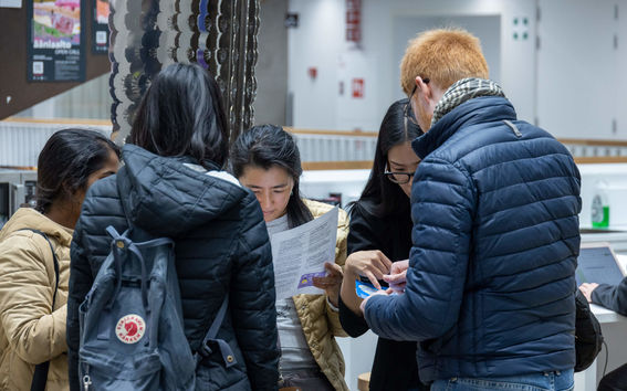 Students working on an assignment together