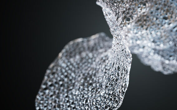 close-up of a digitally created crystal chip