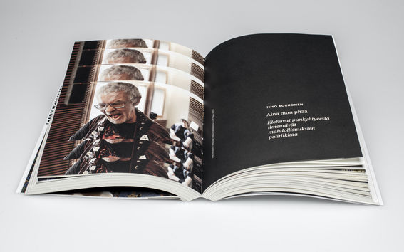 Repeämän kuvat -kirjan aukeama.