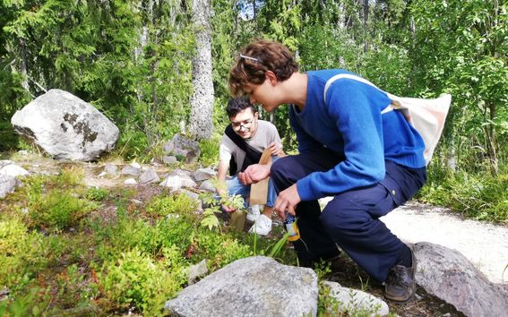 Students in Nuuksio national park.