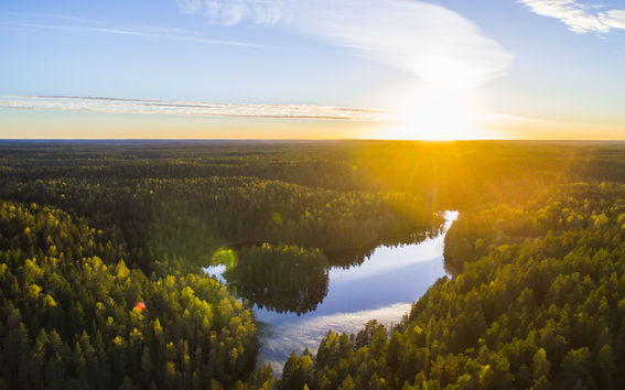 Drone shot of Nuuksio by Visit Espoo