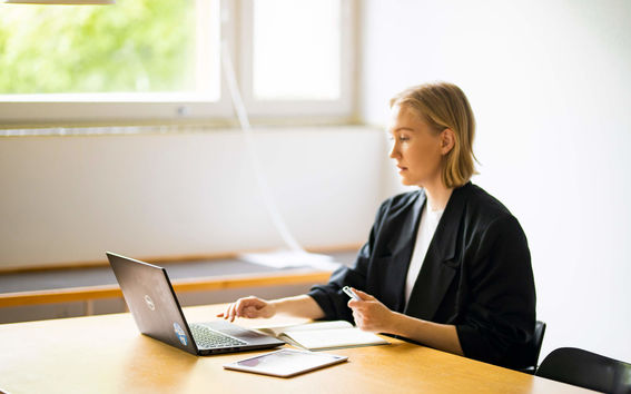 person working on a computer