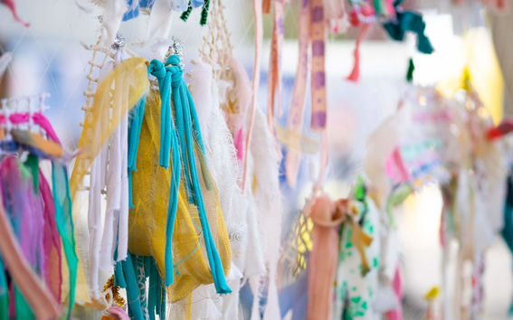 colourful artwork made of textiles