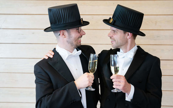 Two newly conferred doctors