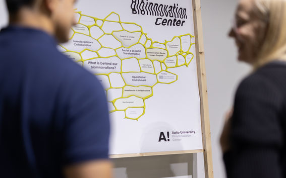 two people and an info graphic about collaboration