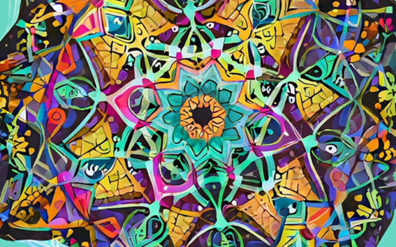 Colorful kaleidoscope view